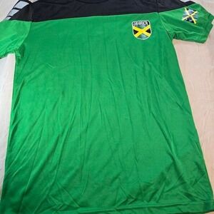 Colours of Sport Jamaica Soccer Jersey Mens Small Green Black Short Sleeve Shirt
